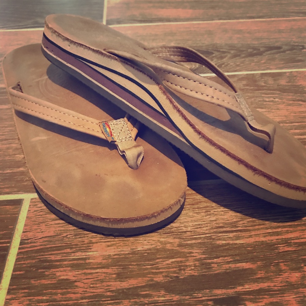 Women’s rainbow flip flops